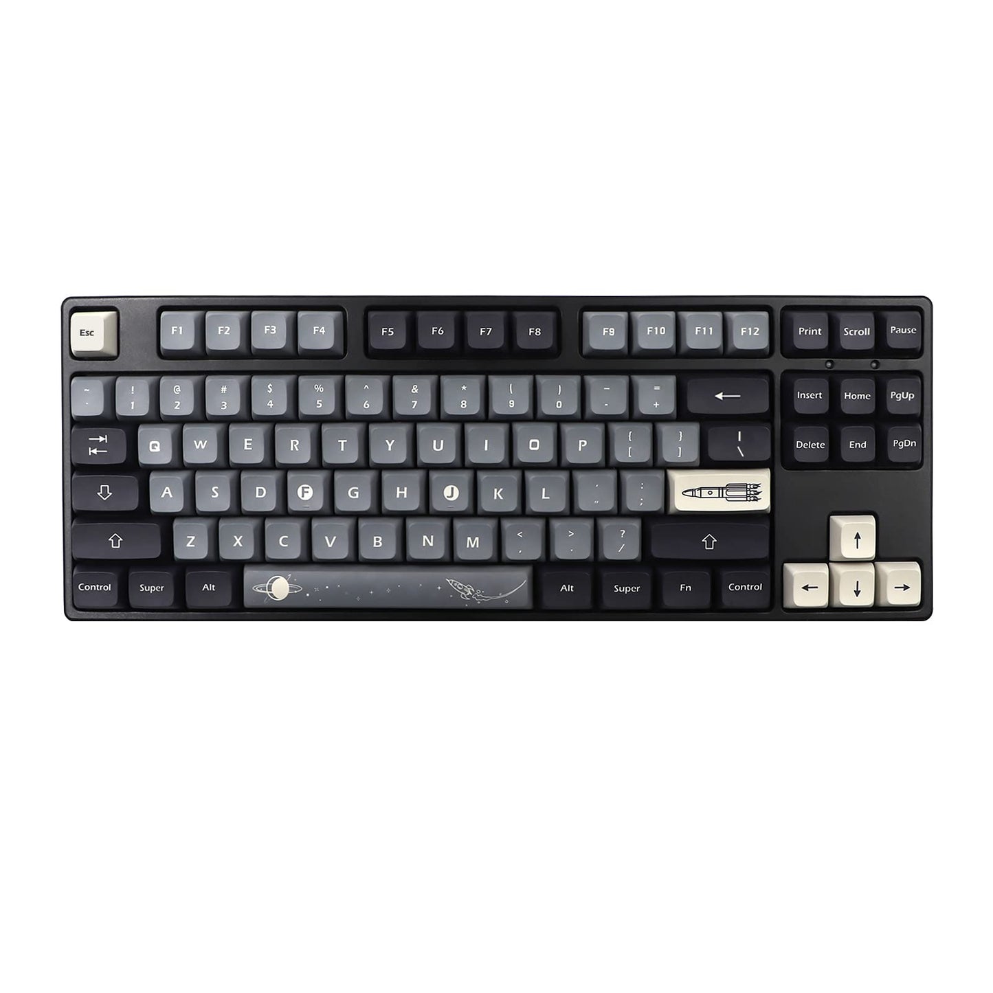 JSJT Keycaps-Japanese Keycap 129 Keys XDA Profile Keycap Set Tri-Color PBT Key Caps Suitable for 61/64/87/96/98/104/108 Cherry MX Switch Mechanical Keyboards