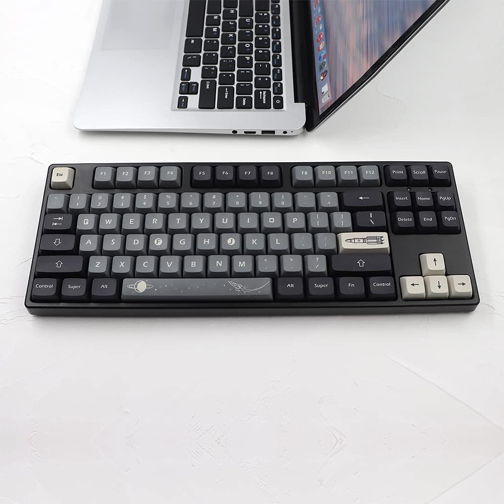 JSJT Custom Keycap PBT XDA Profile Keycaps Aerospace Apollo Themed Keycaps 133 Keys for 61/64/68/87/96/104/108 Cherry Gateron MX Switches Mechanical Gaming Keyboard(6.25U 7U Spacebar)