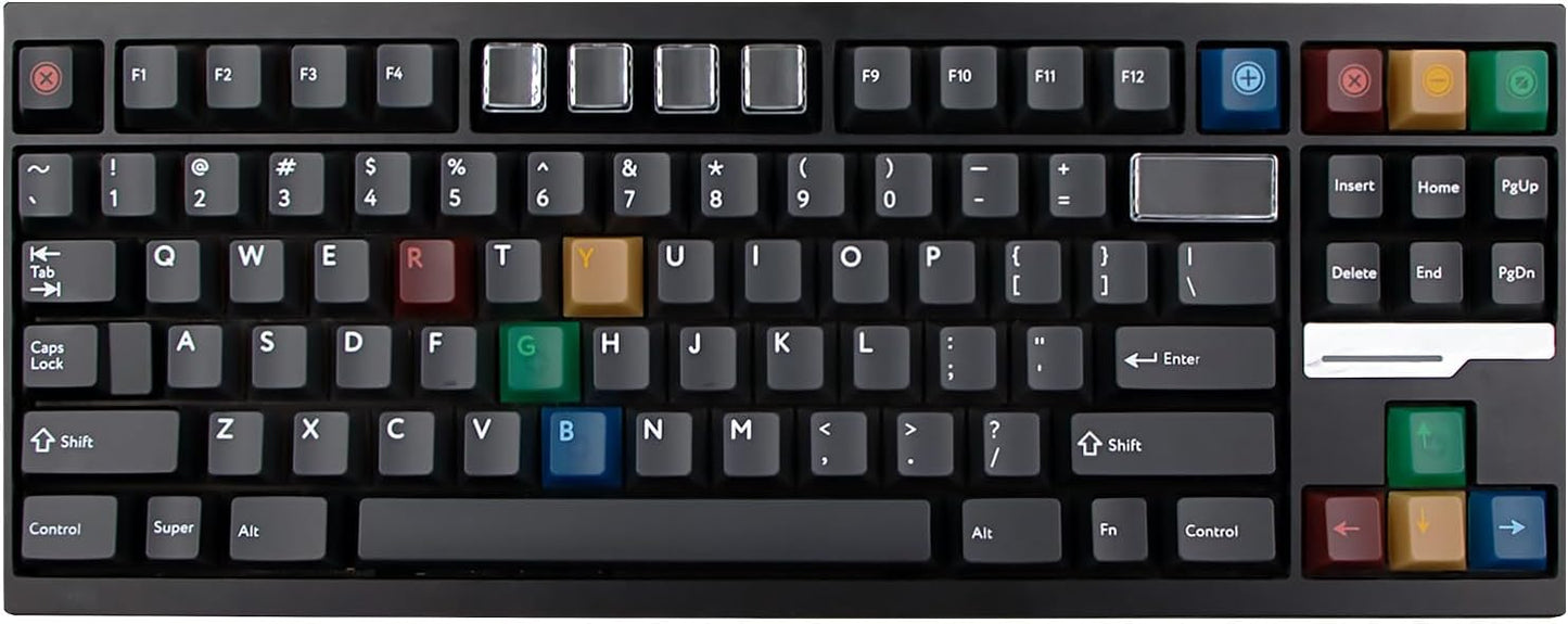 JSJT PC Black-Lights Theme Translucent Keycaps,165 Keys Dark Gray Color Cherry Profile Keycap Suitable for Cherry Mx Switch Mechanical Keyboards(Key Caps Only)