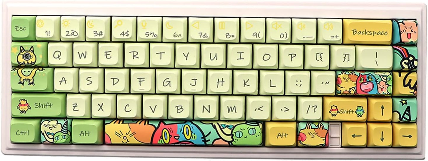 JSJT Keycaps XDA Profile Key Caps Magical Elves Themed Keycap 135 Keys PBT Dye Sublimation Keycap Set Suitable for ANSI/ISO Layout Cherry MX Switch Mechanical Keyboards