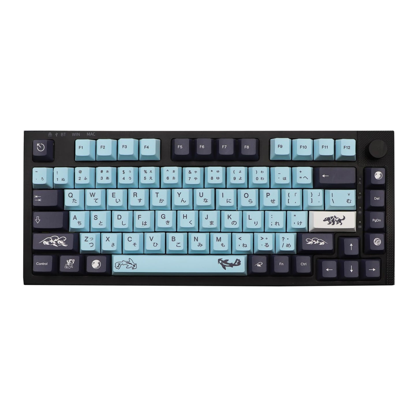 JSJT Ink Lotus Keycaps 140 Keys OEM Profile Keycap PBT Dye Sublimation Key Caps for ANSI/ISO Layout Cherry MX Switch Mechanical Gaming Keyboards GK61/68/87/96/104/108 (with 6.25u spacebar)