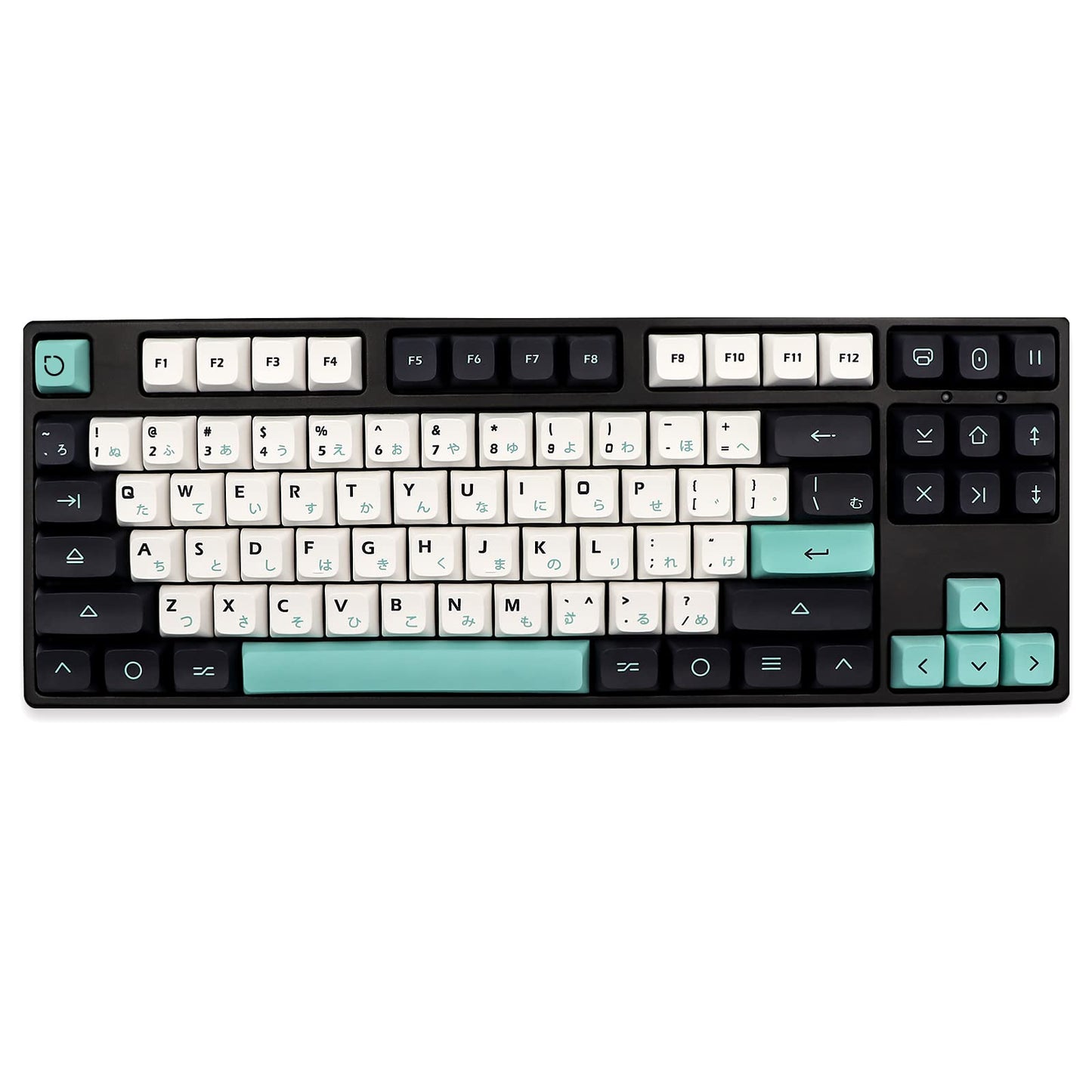 JSJT Keycaps-Japanese Keycap 129 Keys XDA Profile Keycap Set Tri-Color PBT Key Caps Suitable for 61/64/87/96/98/104/108 Cherry MX Switch Mechanical Keyboards