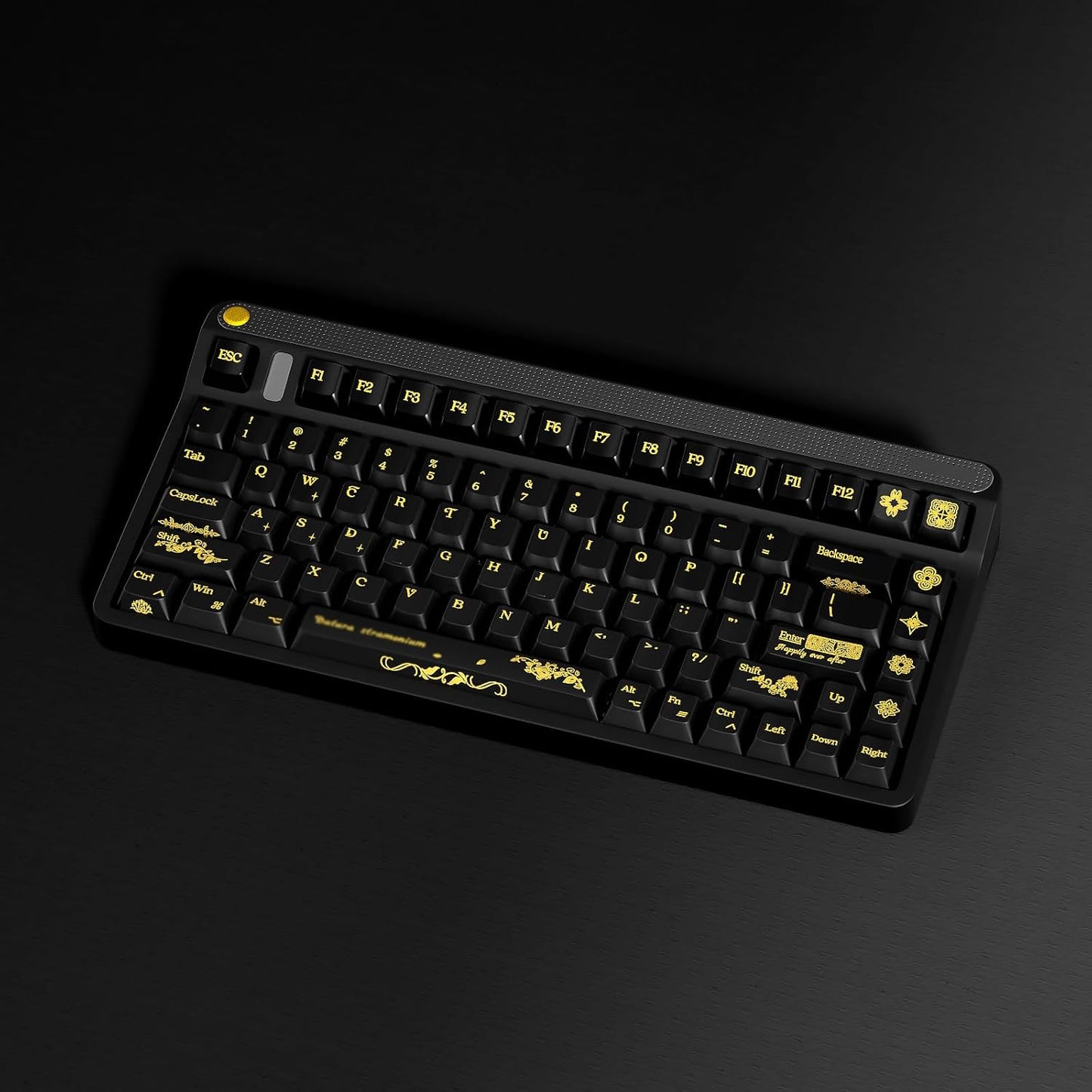 JSJT Black Keycaps,Transparent PC+PBT Cherry Profile Keycaps 180 Keys Hot Stamping Process Pattern Custom Keycap Set for Cherry MX Switch Mechanical Keyboards(Only Key Caps)