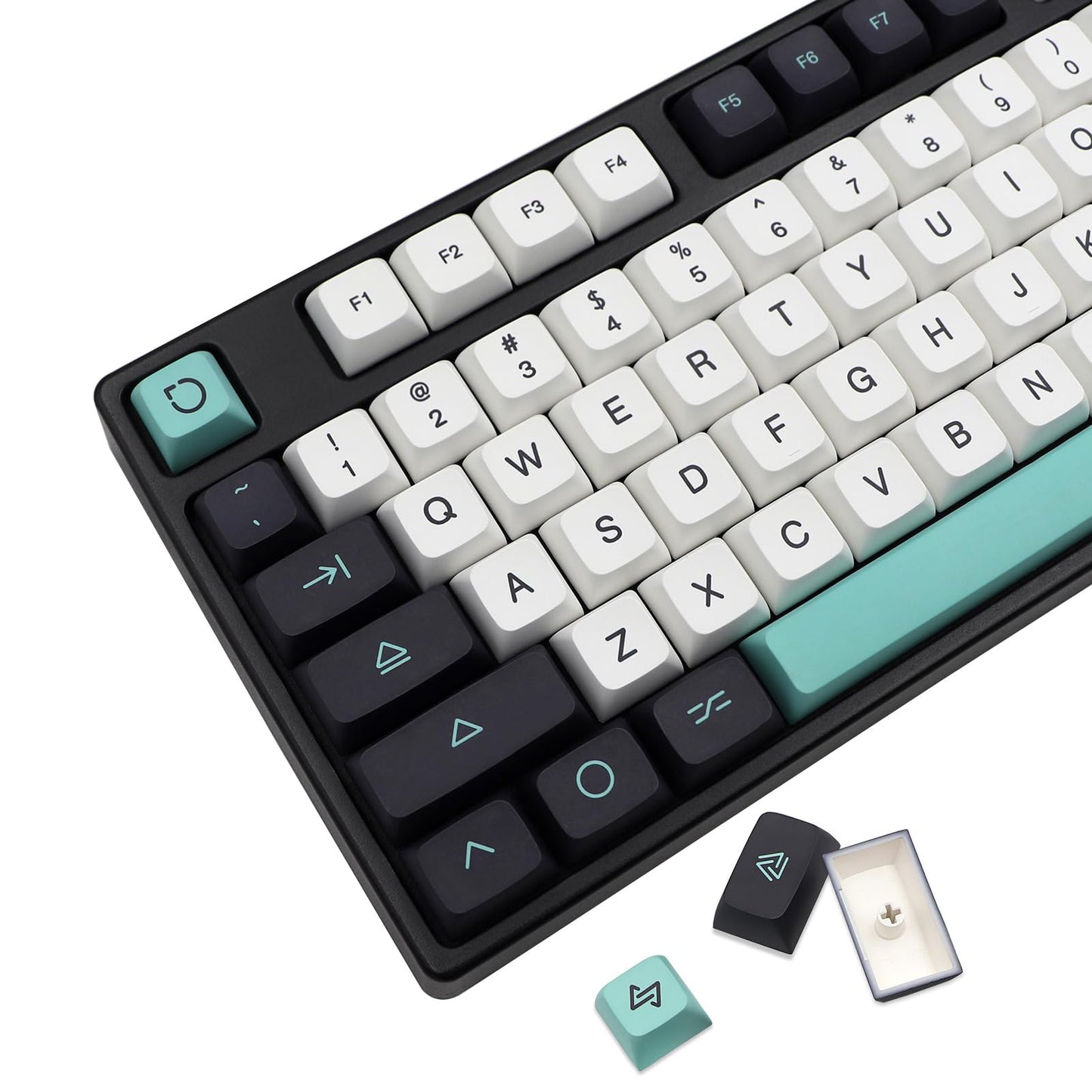 JSJT Keycaps-Japanese Keycap 129 Keys XDA Profile Keycap Set Tri-Color PBT Key Caps Suitable for 61/64/87/96/98/104/108 Cherry MX Switch Mechanical Keyboards