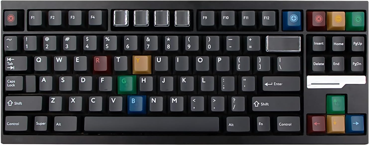 JSJT PC Black-Lights Theme Translucent Keycaps,165 Keys Dark Gray Color Cherry Profile Keycap Suitable for Cherry Mx Switch Mechanical Keyboards(Key Caps Only)