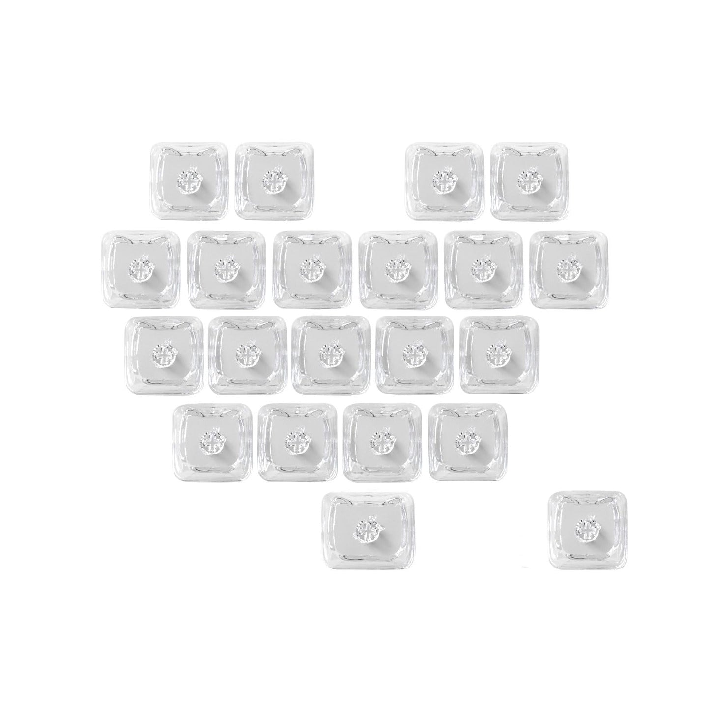 JSJT Blank Crystal Transparent Keycaps, Backlit Pink Keycap,21 Keys Love Heart-Shaped PC Custom Keyboard Caps Mao Profile for MX Switches Mechanical Keyboards