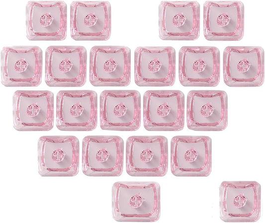 JSJT Blank Crystal Transparent Keycaps, Backlit Pink Keycap,21 Keys Love Heart-Shaped PC Custom Keyboard Caps Mao Profile for MX Switches Mechanical Keyboards