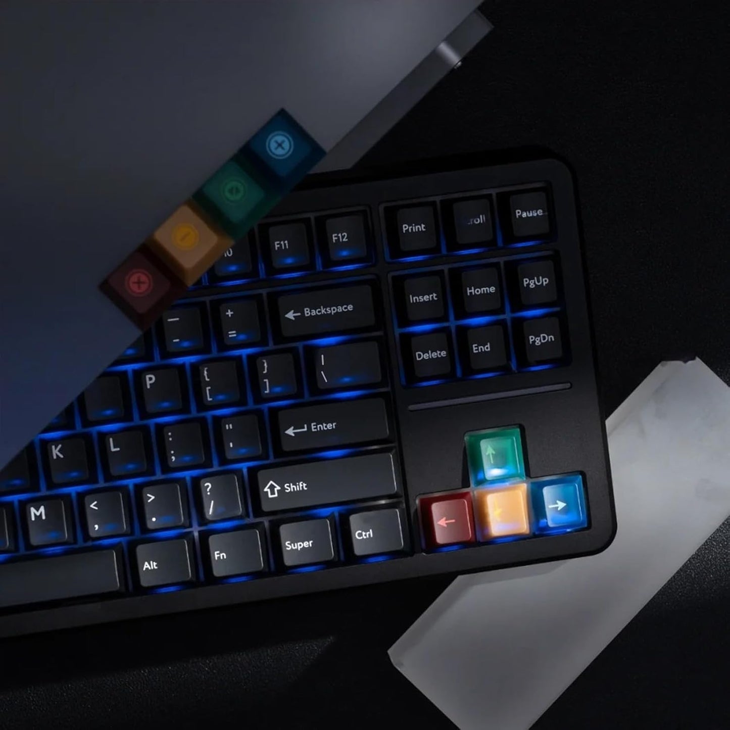 JSJT PC Black-Lights Theme Translucent Keycaps,165 Keys Dark Gray Color Cherry Profile Keycap Suitable for Cherry Mx Switch Mechanical Keyboards(Key Caps Only)