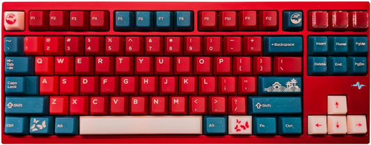 JSJT Cherry Profile Keycaps, 170 Keys Red Bean Theme PC Translucent Keycaps, 3 Colors Custom Keycap Suitable for Cherry Mx Switch Mechanical Keyboards (Key Caps Only)