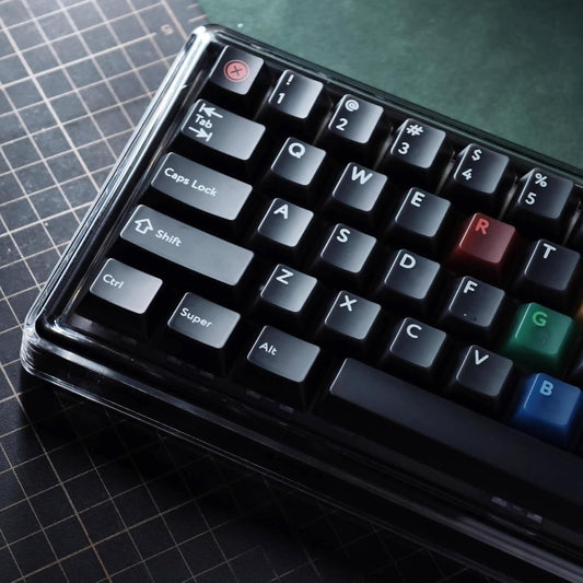 JSJT PC Black-Lights Theme Translucent Keycaps,165 Keys Dark Gray Color Cherry Profile Keycap Suitable for Cherry Mx Switch Mechanical Keyboards(Key Caps Only)